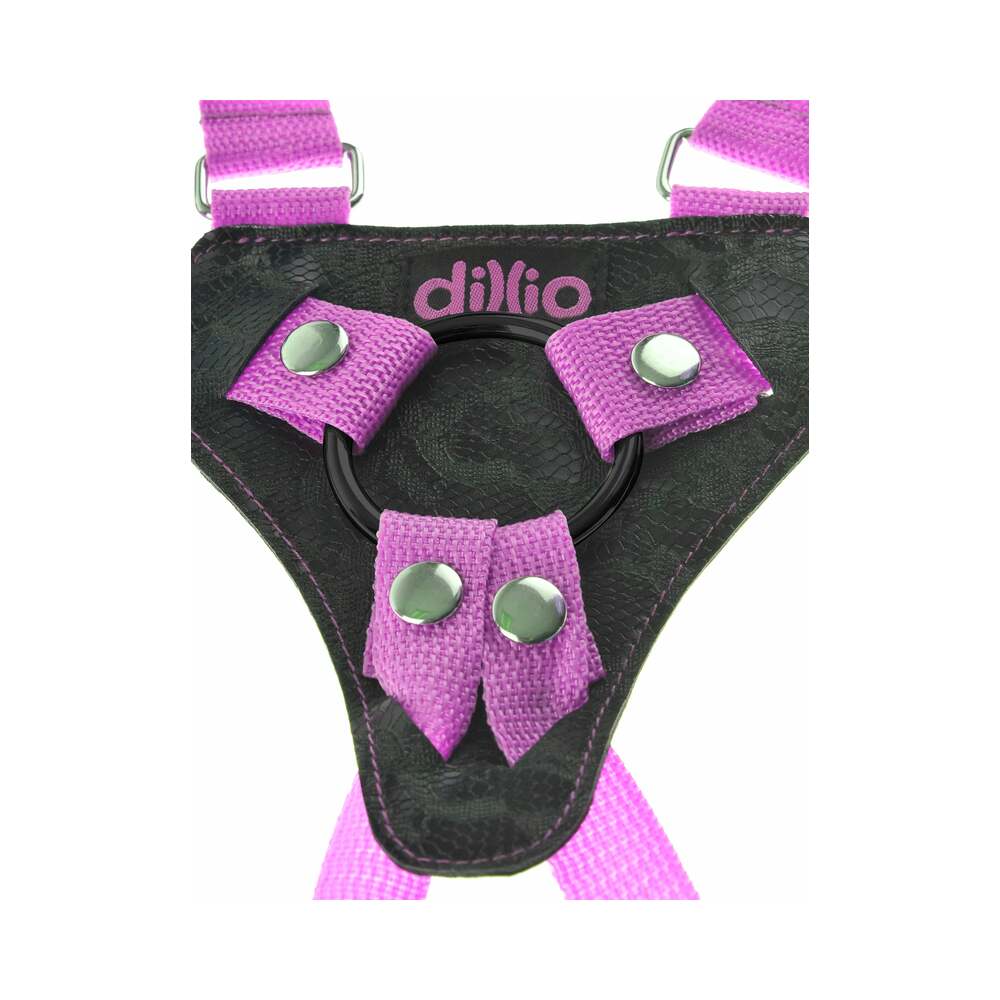 Dillio Adjustable 7 inches Strap-On Suspender Harness Set Pink