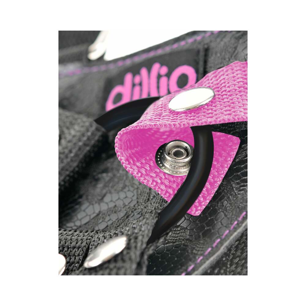 Dillio Adjustable 7 inches Strap-On Suspender Harness Set Pink