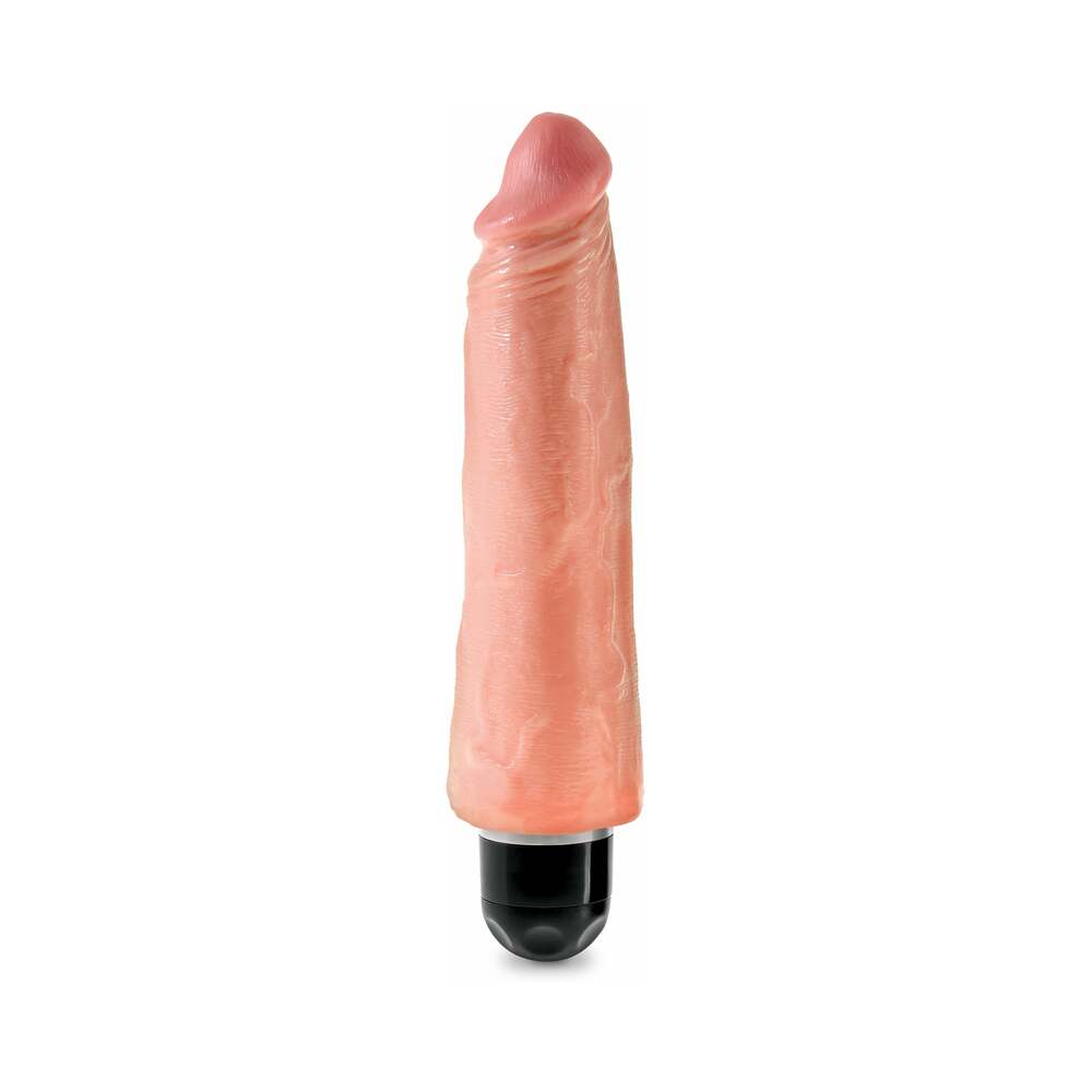 King Cock 8 inches Vibrating Stiffy Realistic Dildo Beige