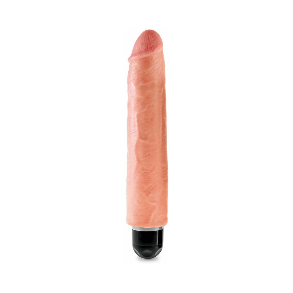 King Cock 10 inches Vibrating Stiffy Realistic Dildo Beige