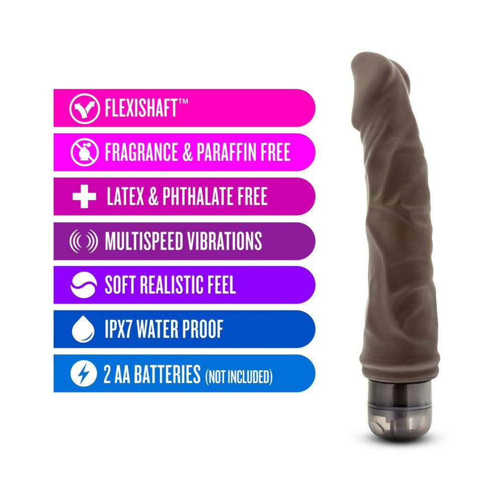 Dr. Skin Vibe 6 Realistic 8.75 inches Vibrating Dildo Brown