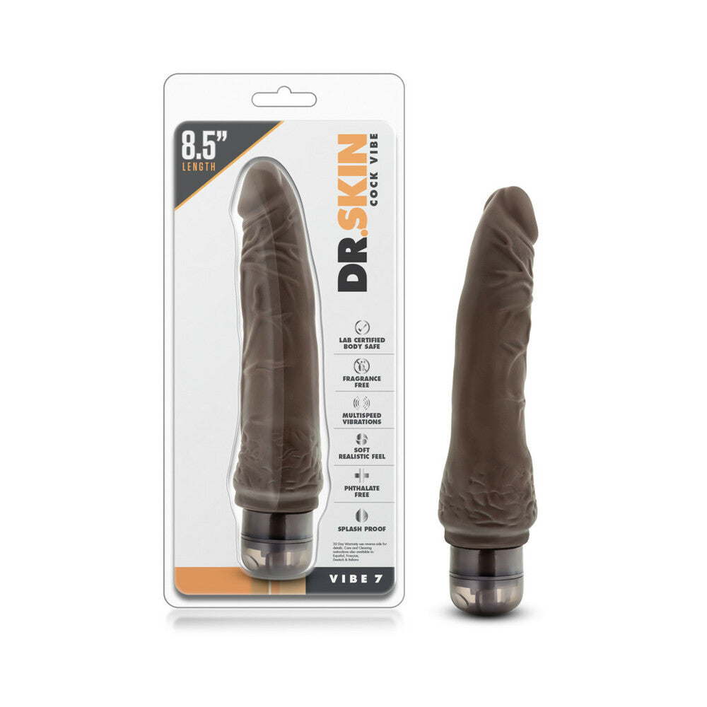 Dr. Skin Vibe 7 Realistic 8.5 inches Vibrating Dildo Brown