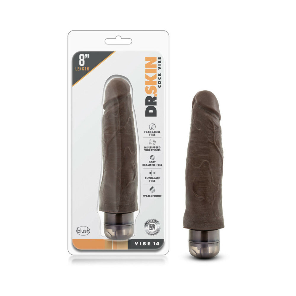 Dr. Skin Vibe 14 Realistic 8 inches Vibrating Dildo Brown