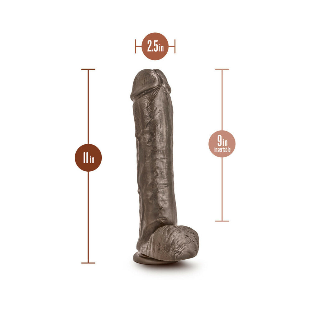 Dr. Skin Mr. Savage Realistic 11.5 inches Dildo with Balls Brown