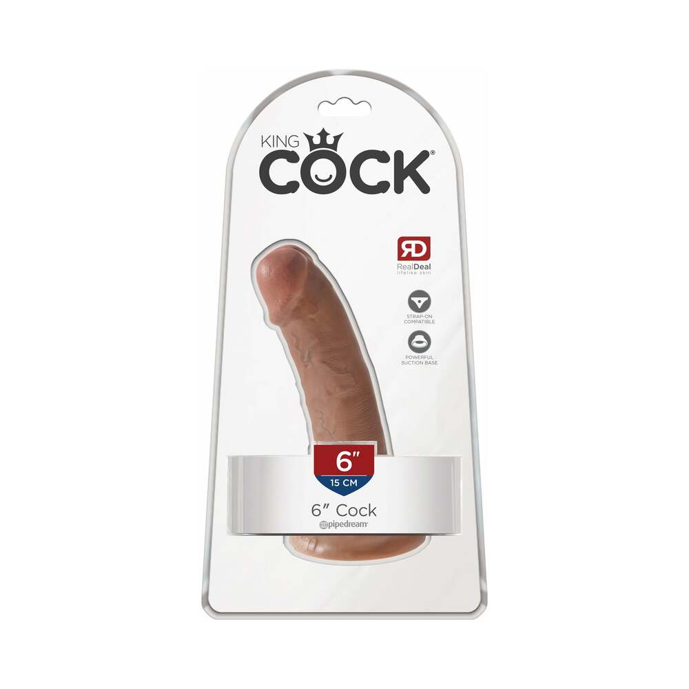 King Cock 6 inches Cock Realistic Dildo With Suction Cup Tan