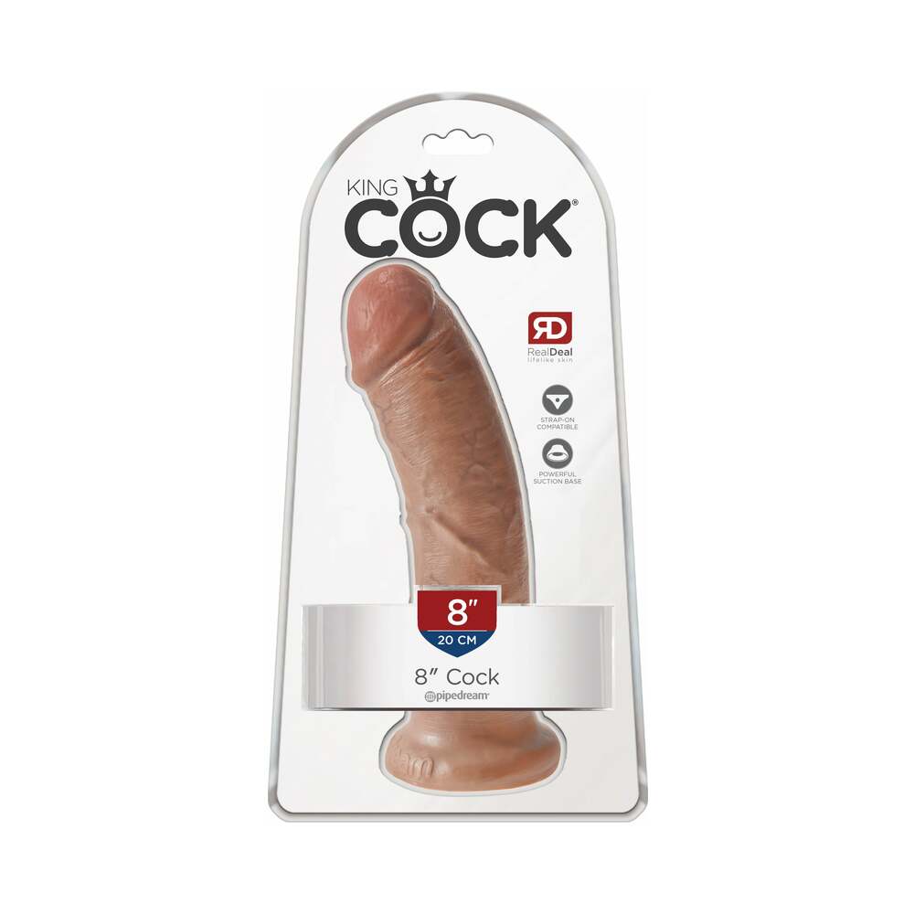 King Cock 8 inches Cock Realistic Dildo With Suction Cup Tan