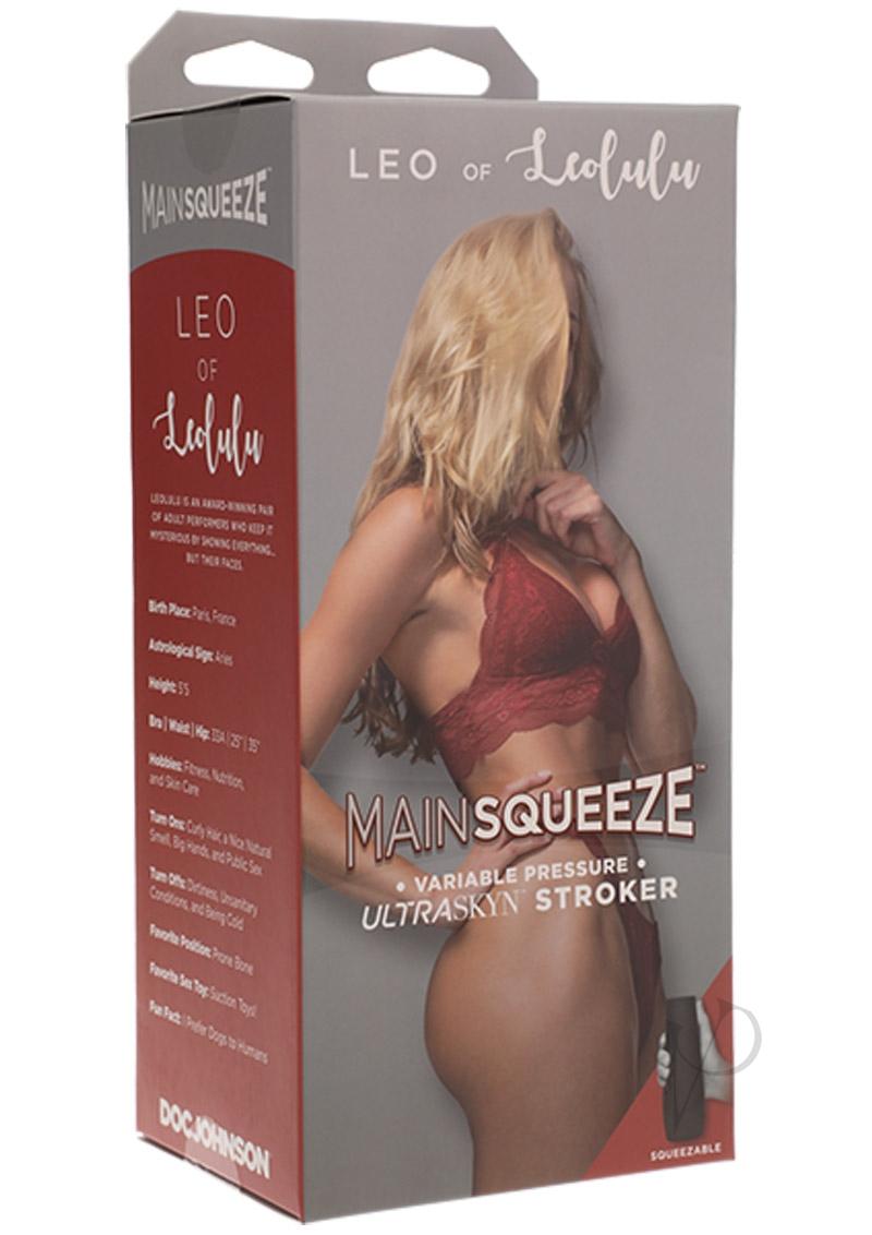 Main Squeeze Leo Leolulu Ultraskyn Masturbator Pussy Vanilla packaging with product details and model.