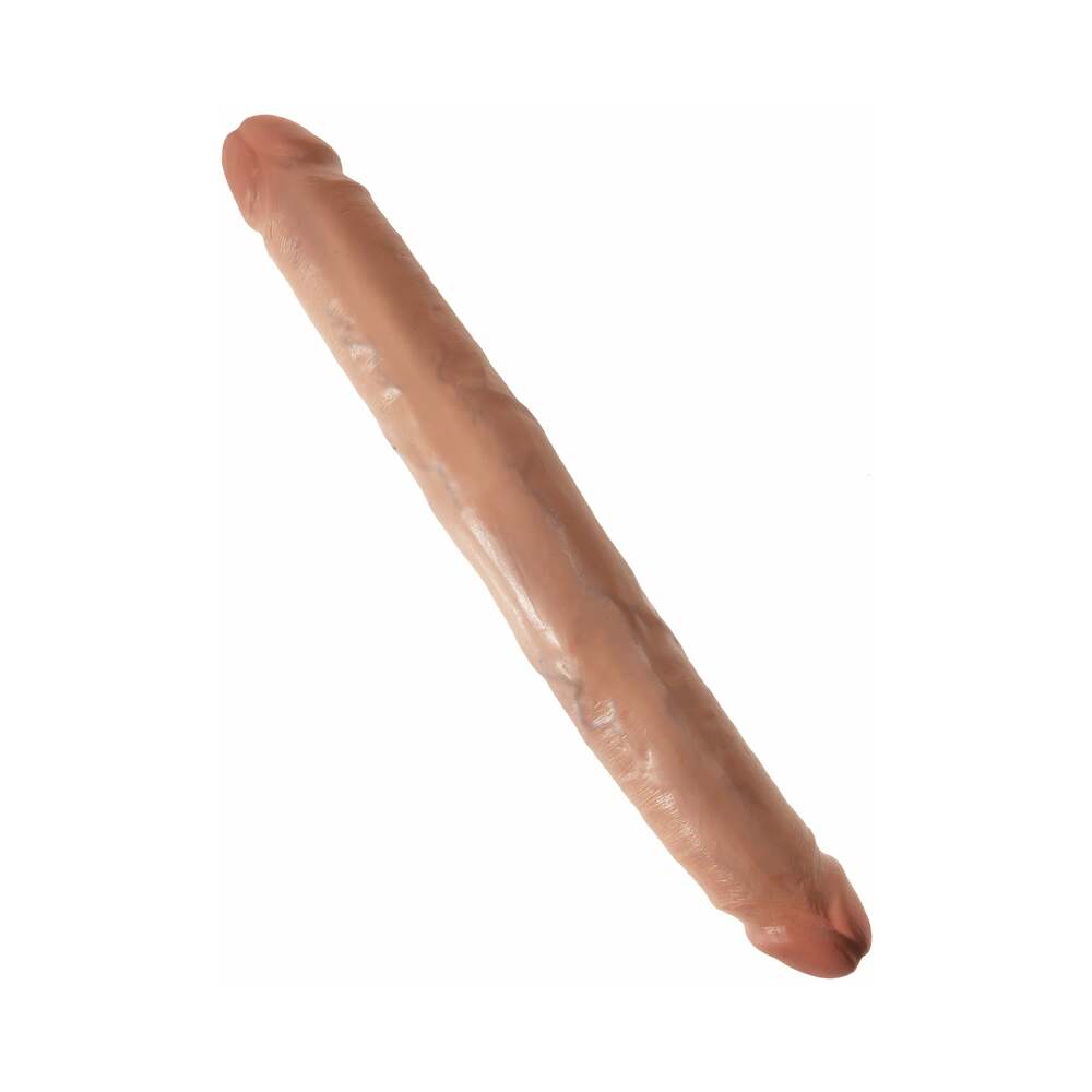 King Cock 12 inches Slim Double Dildo Realistic Tan