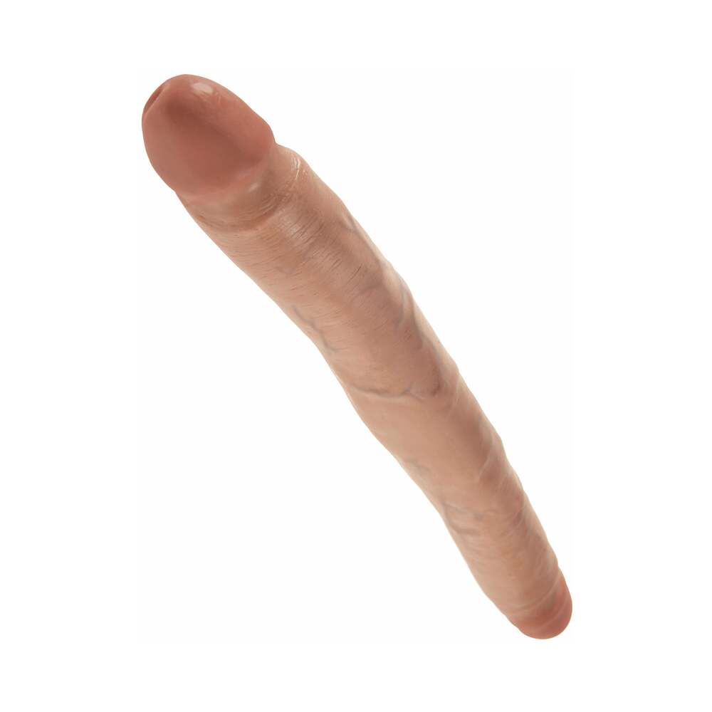 King Cock 12 inches Slim Double Dildo Realistic Tan