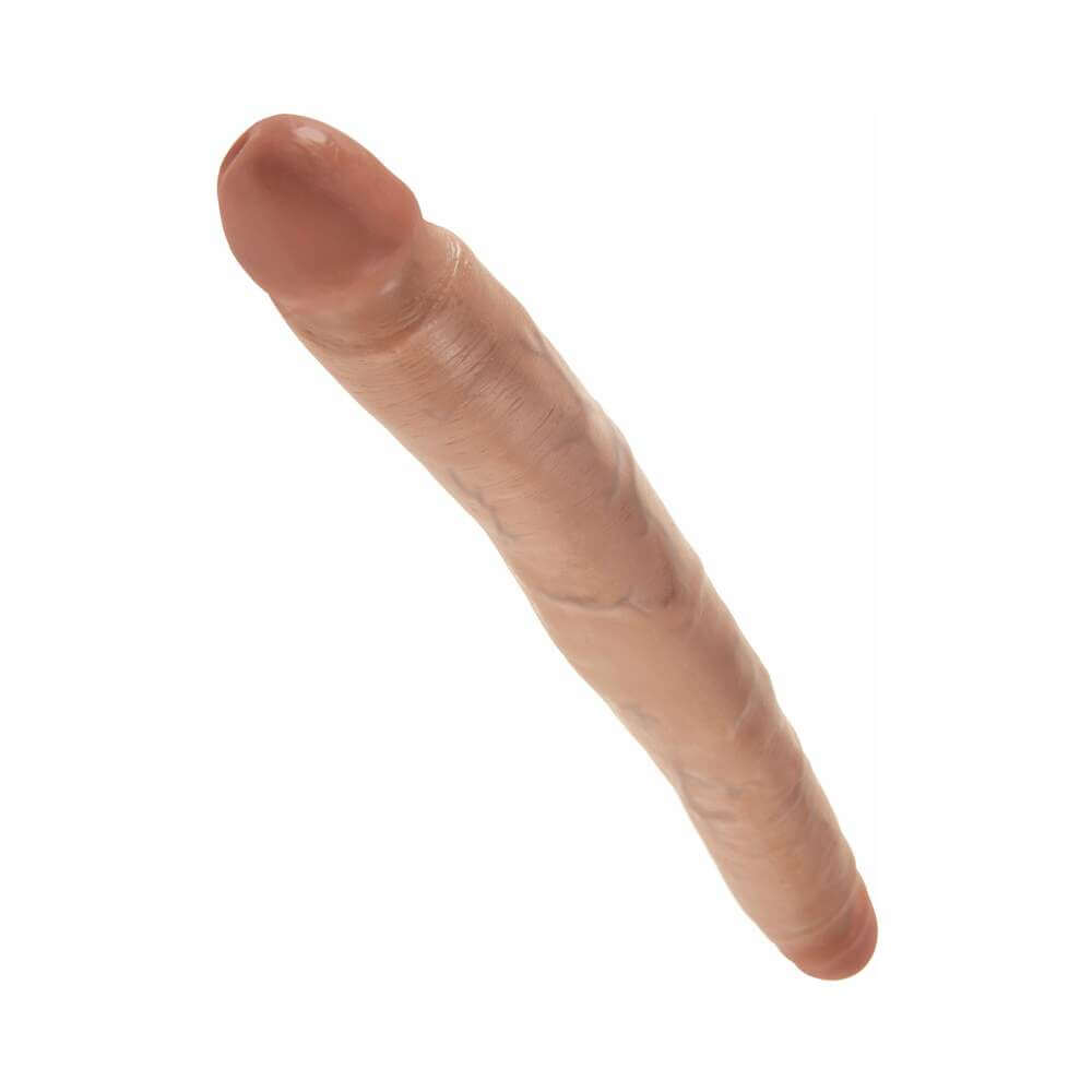 King Cock 12 inches Slim Double Dildo Realistic Tan