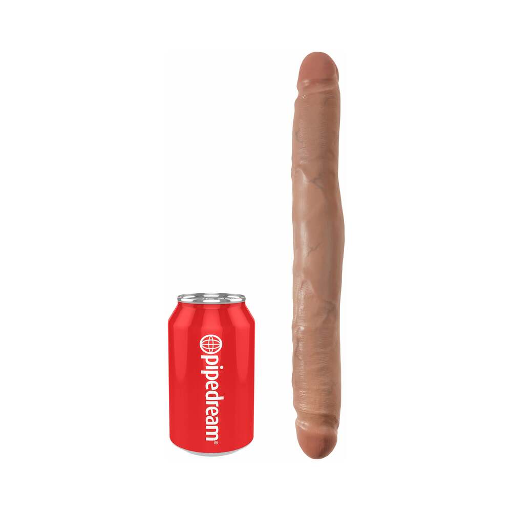 King Cock 12 inches Slim Double Dildo Realistic Tan