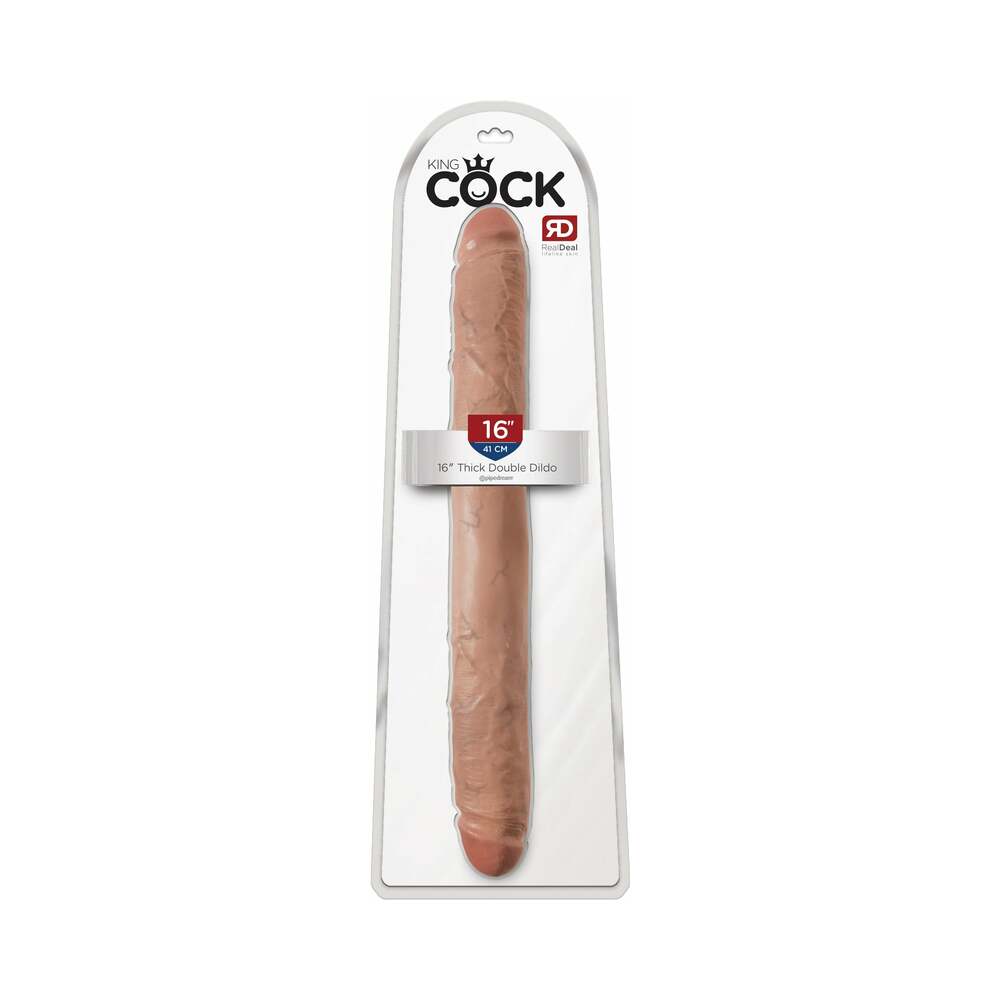 King Cock 16 inches Thick Double Dildo Realistic Tan