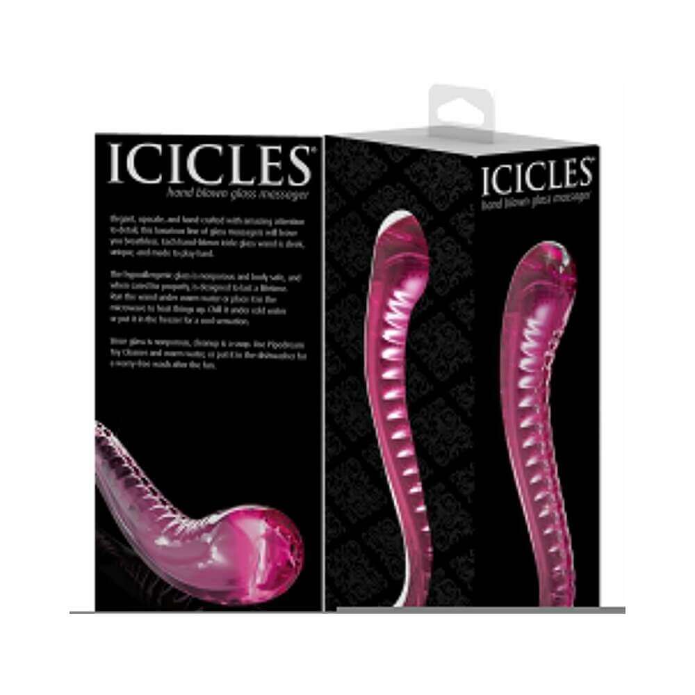 Icicles No. 69 Curved Dual-Ended Glass Dildo Pink