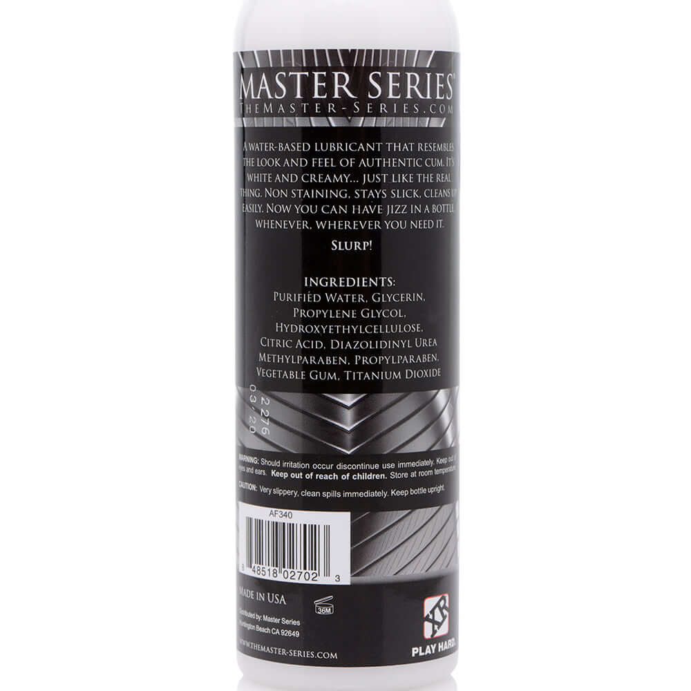 Master Series Jizz Unscented Water-Based Lube 8 Oz