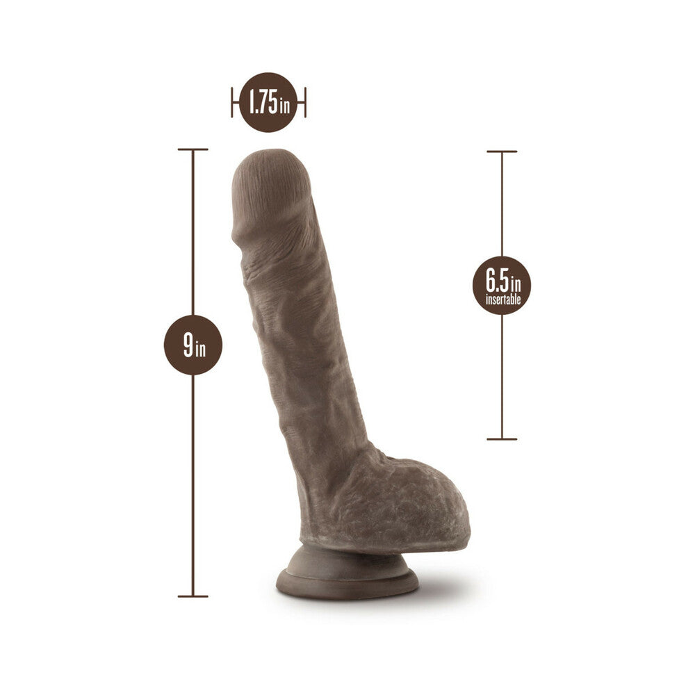 Au Naturel Big Billy 9 inches Posable Dual Density Dildo with Balls Brown