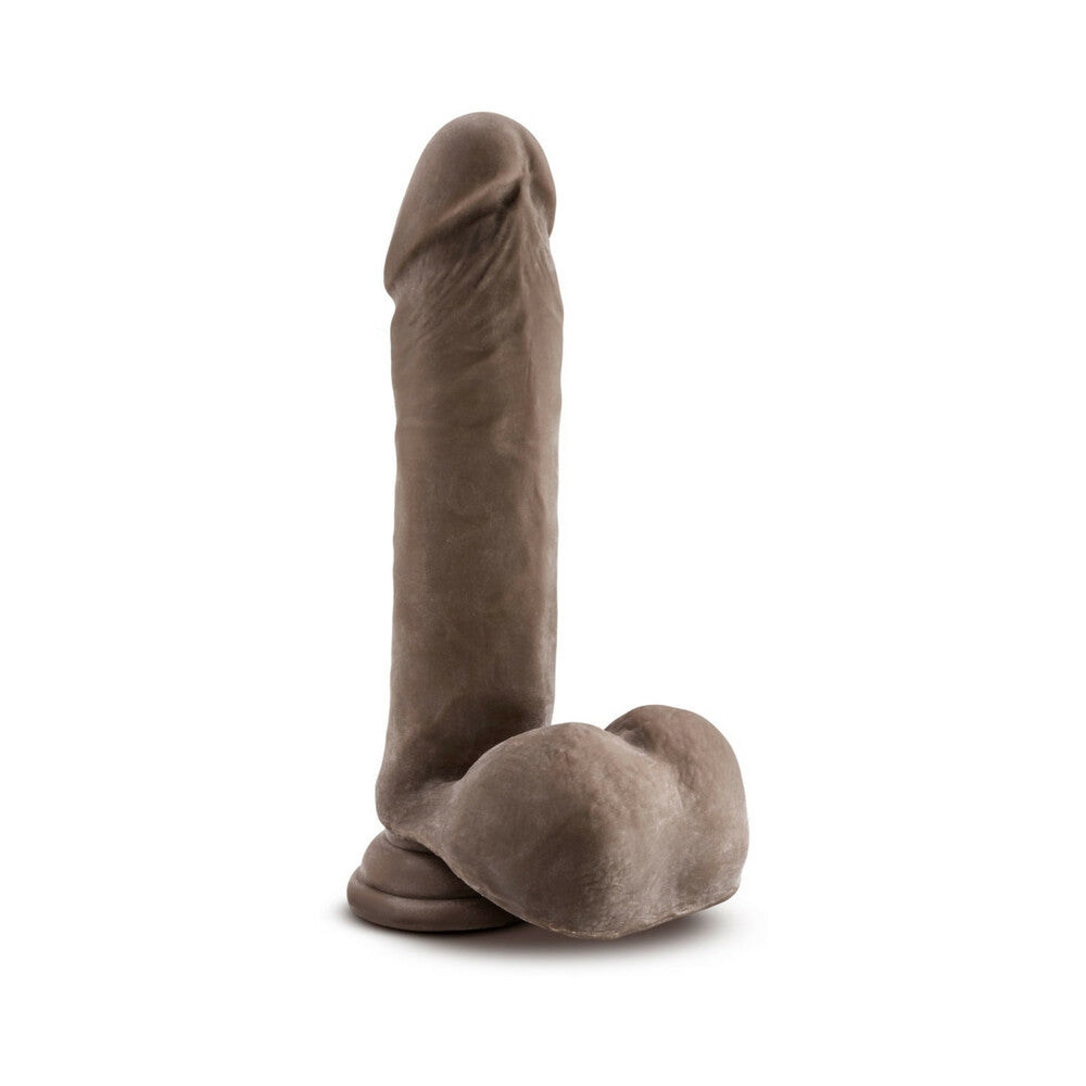Au Naturel 8 inches Posable Dual Density Dildo with Balls Brown