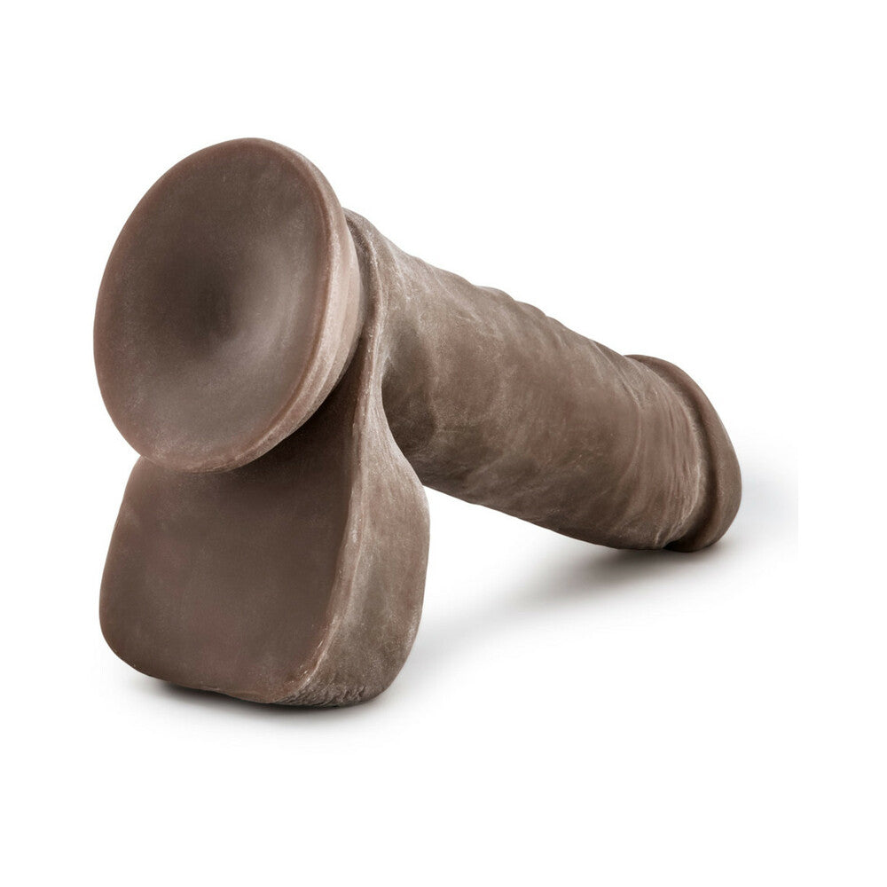 Au Naturel 8 inches Posable Dual Density Dildo with Balls Brown