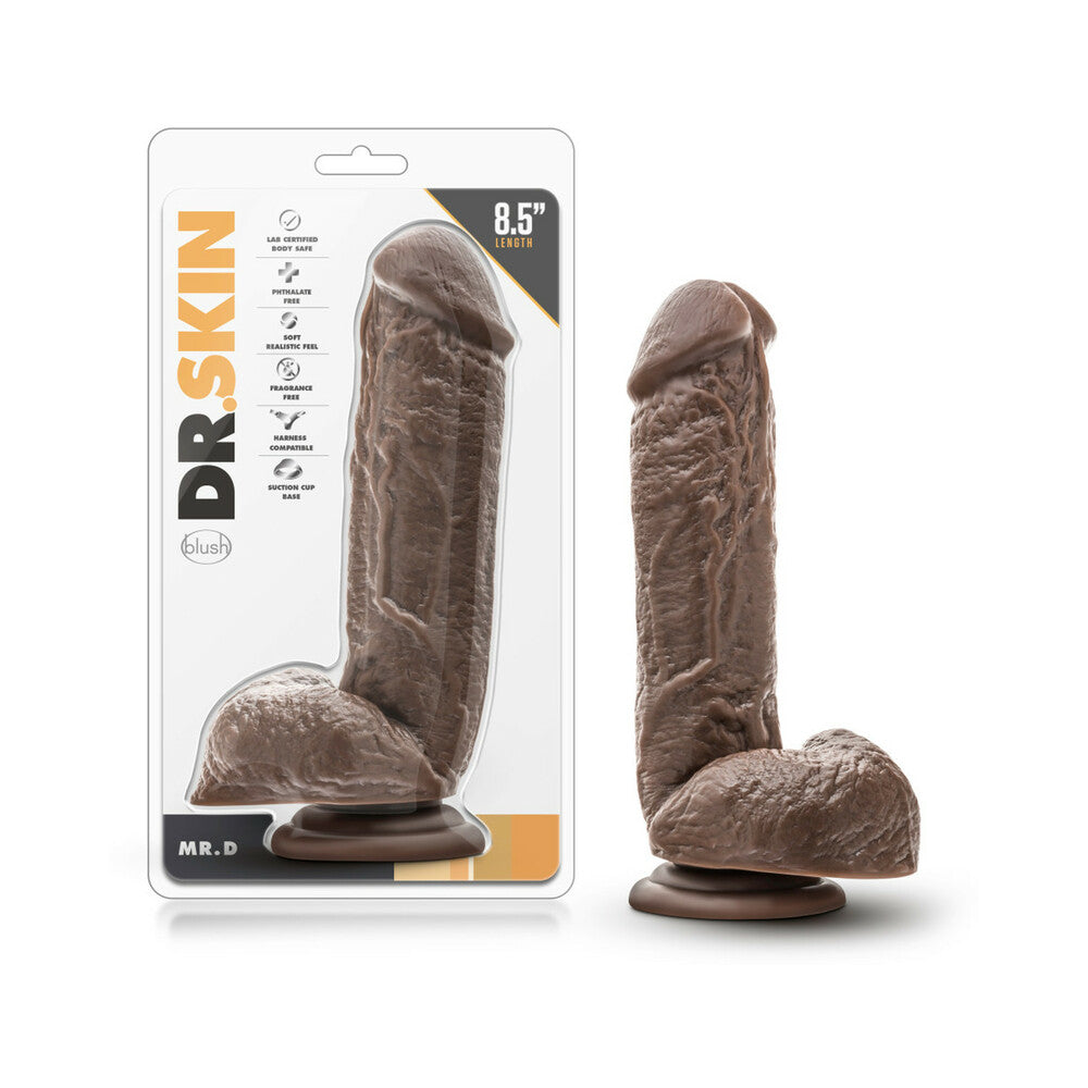 Dr. Skin Mr. D Realistic 8.5 inches Dildo with Balls Brown