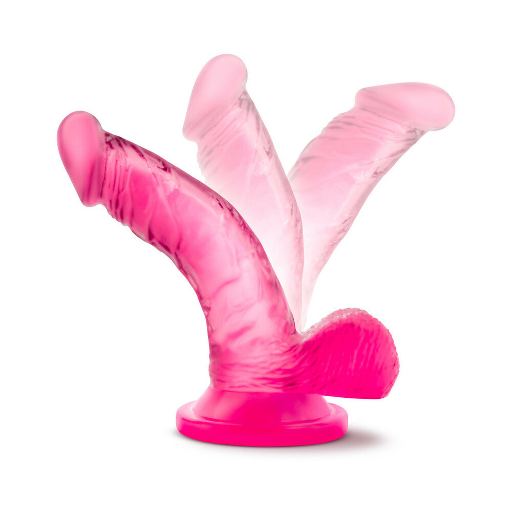 Naturally Yours 4 inches Mini Cock Realistic Dildo with Balls Pink