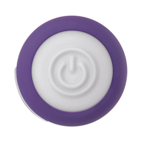 Evolved Purple Passion Rechargeable Petite Bullet Vibrator top view showing the power button design.