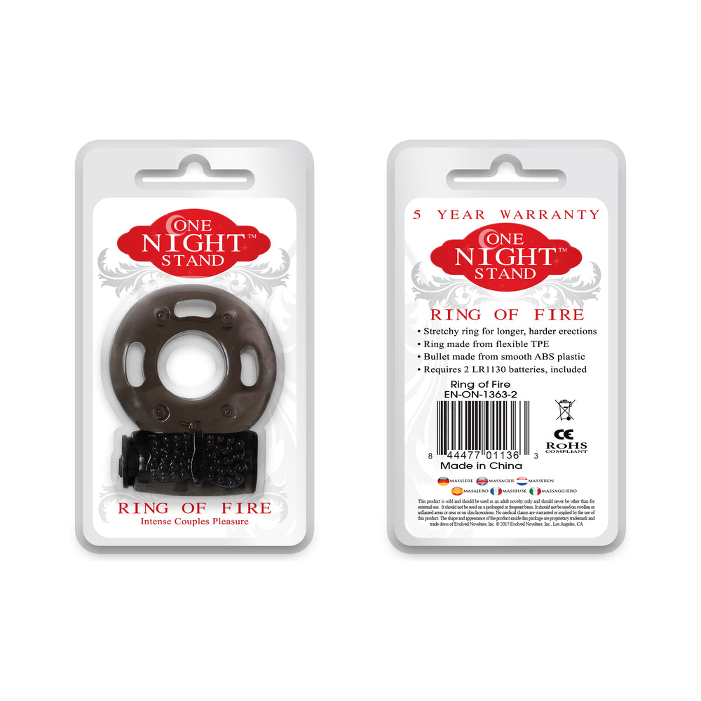 Evolved One Night Stand Ring of Fire Vibrating Cockring Smoke