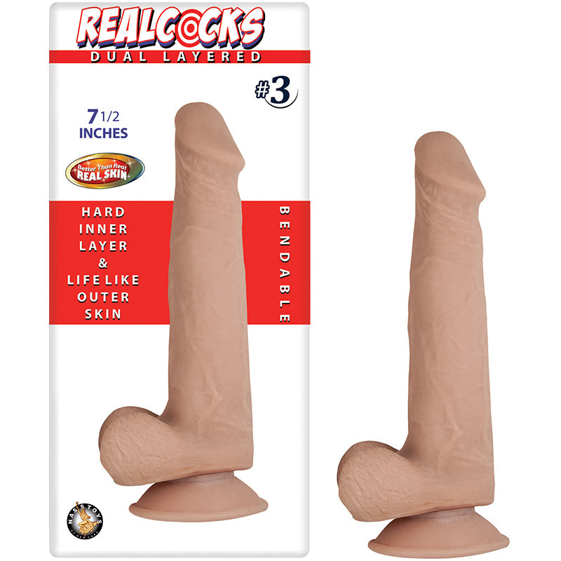 Realcocks Dual Layered #3 7.5 inch Dildo Flesh
