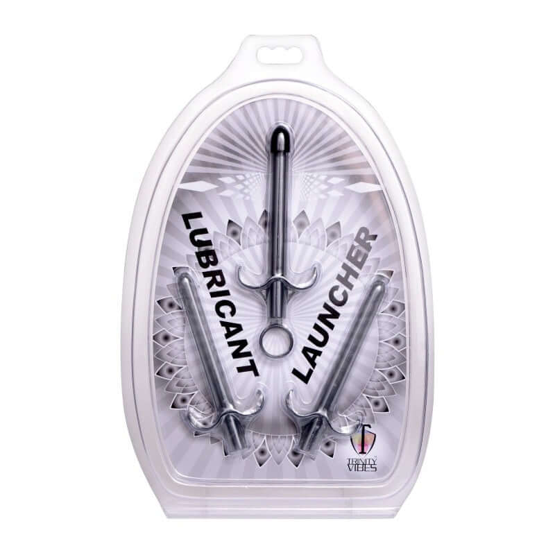 Trinity Vibes Lubricant Launcher Set Of 3 Smoke in packaging, featuring three precise lubricant applicators.