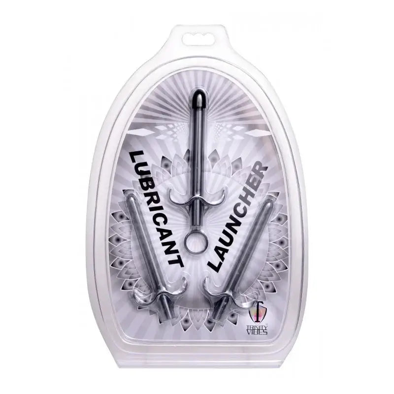 Trinity Vibes Lubricant Launcher Set Of 3 Smoke packaging with three lubricant applicators for precise application.