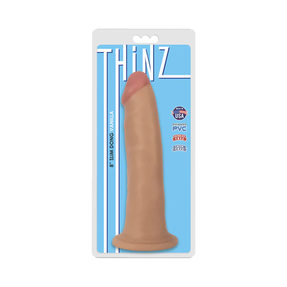 Curve Toys Thinz 8 inches Slim Dildo with Suction Cup Beige