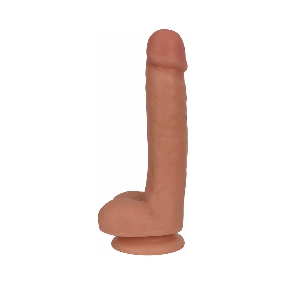 Curve Toys Thinz 7 inch Slim Dildo with Balls & Suction Cup Beige