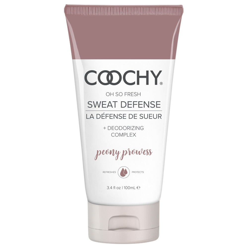 Coochy Sweat Defense Protection Lotion 3.4 Oz in a sleek tube, refreshing and protecting intimate areas from sweat.