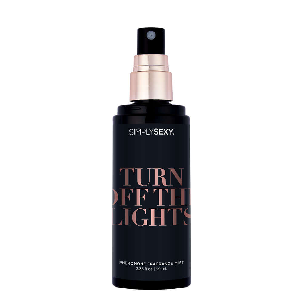 Simply Sexy Pheromone Fragrance Mist All Night Long 3.35 Oz spray bottle with elegant design.