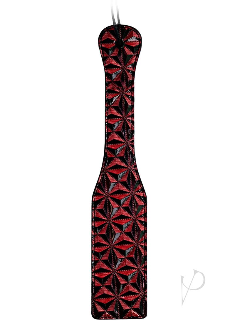Ouch Luxury Diamond Pattern Paddle Burgundy with a diamond-quilted surface and deep burgundy color.
