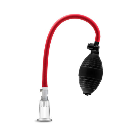 Blush Temptasia Beginners Clitoral Pumping System Black with pump and tubing designed for enhanced pleasure.