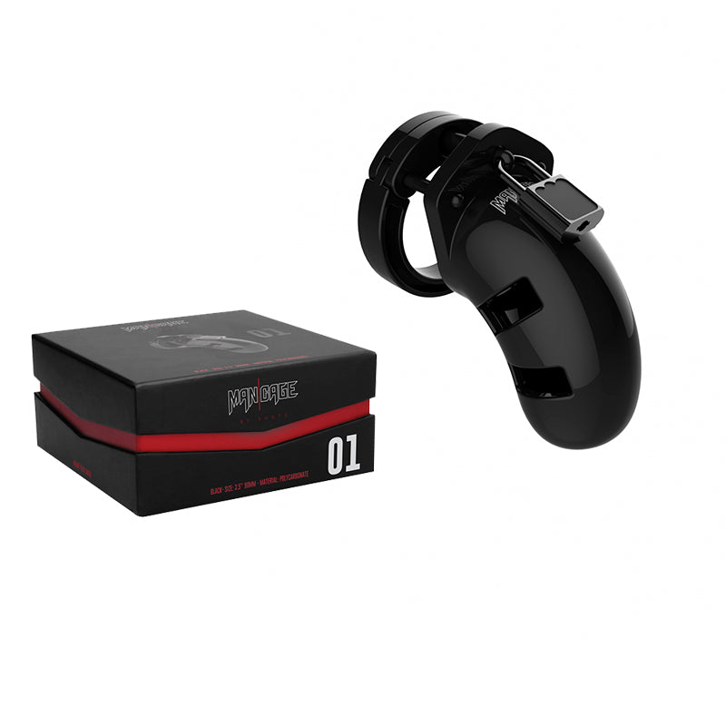 Shots ManCage Model 01 Adjustable 3.5 inches Chastity Cock Cage Black