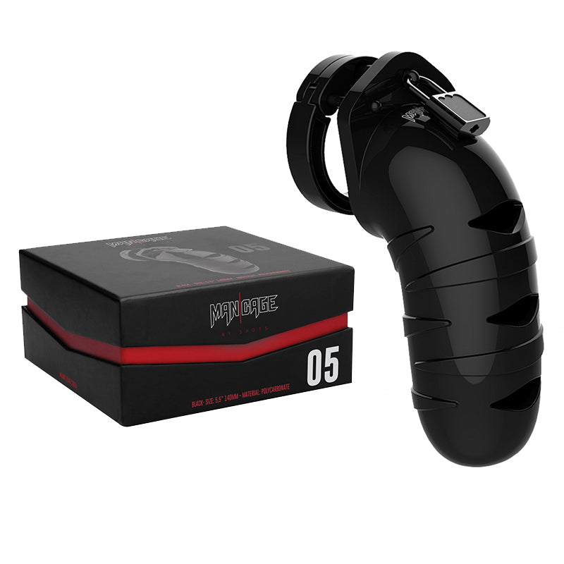 Shots ManCage Model 05 Adjustable 5.5 inches Chastity Cock Cage Black