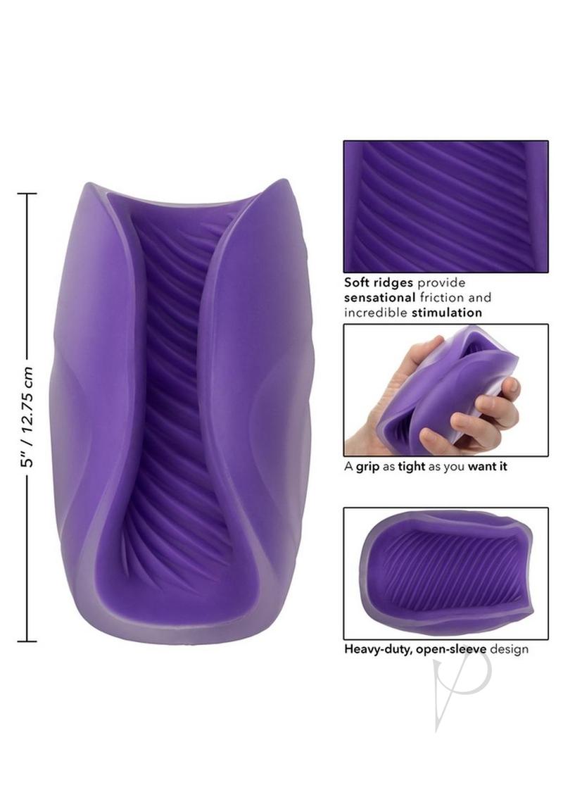 The Gripper Spiral Grip Masturbator Dual Ended Purple with soft ridges for enhanced stimulation.