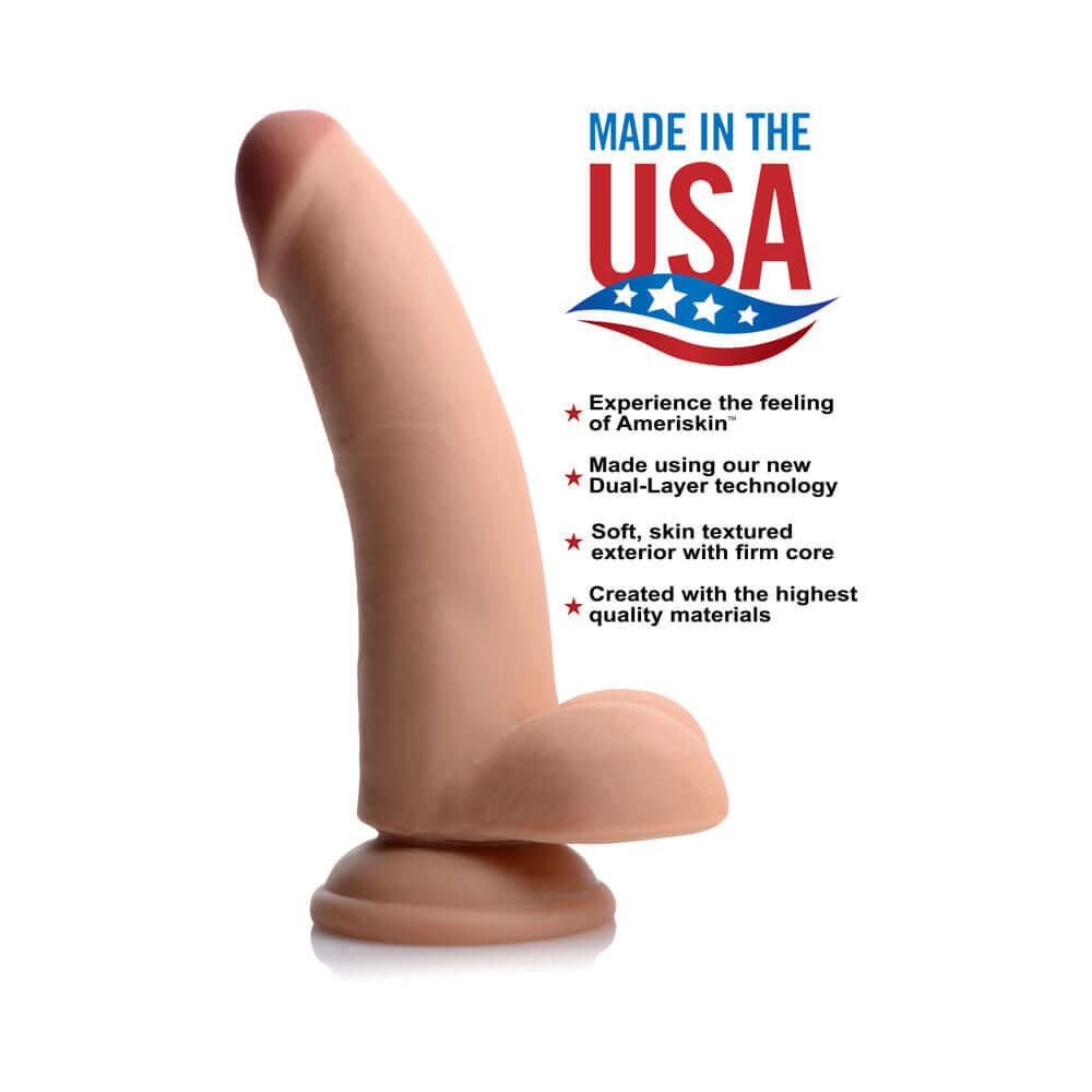 USA Cocks 8 inches Ameriskin Dual Density Dildo Light