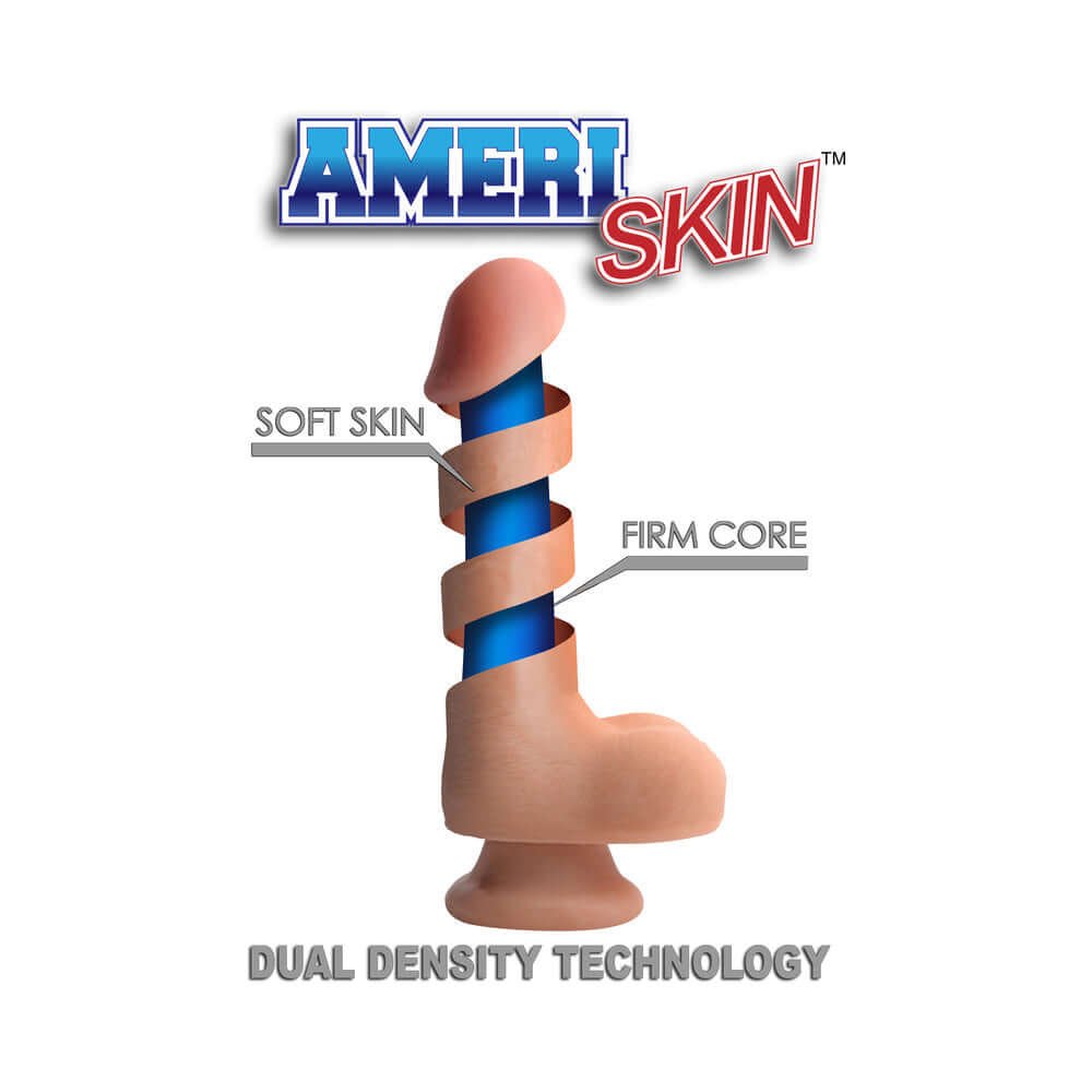 USA Cocks 8 inches Ameriskin Dual Density Dildo Light