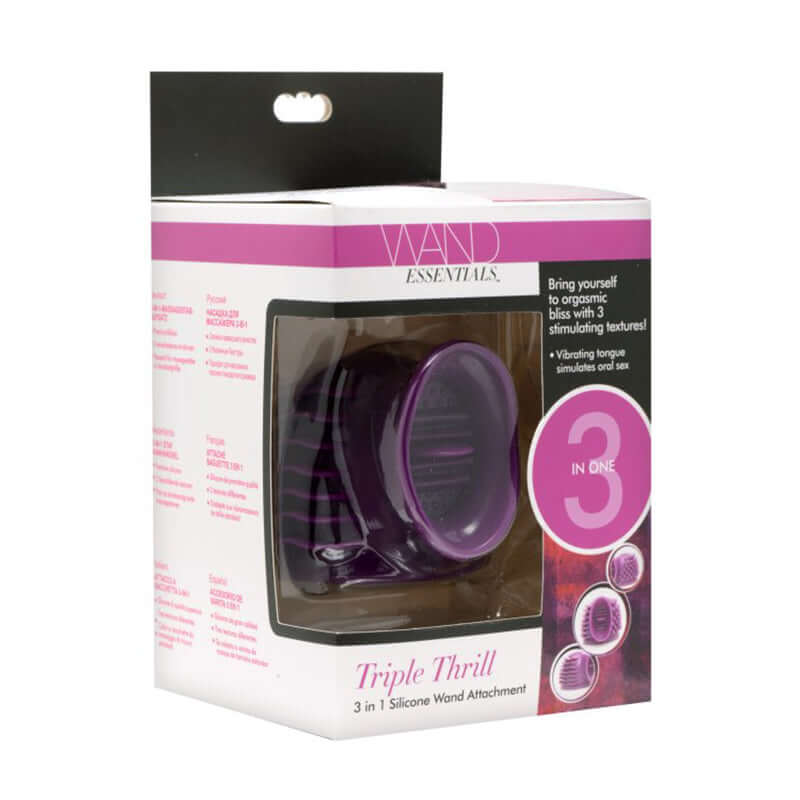 Wand Essentials Thunder-Gasm 3 In 1 Silicone Wand Attachment, Purple