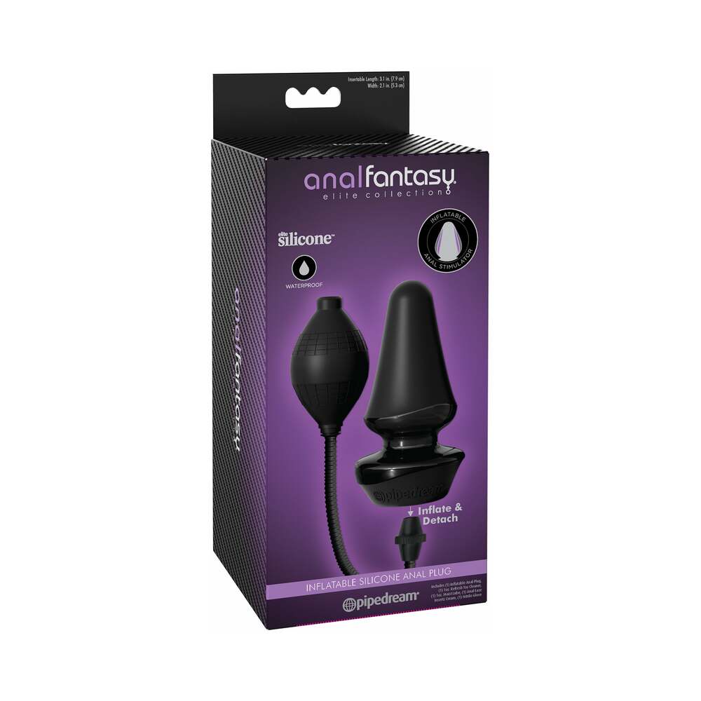 Anal Fantasy Elite Collection Inflatable Silicone Anal Plug Black