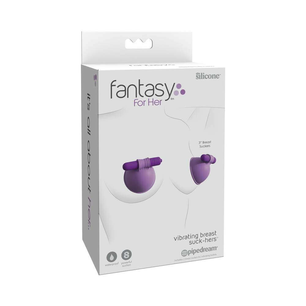 Fantasy For Her Silicone Vibrating Breast Suck-Hers Purple