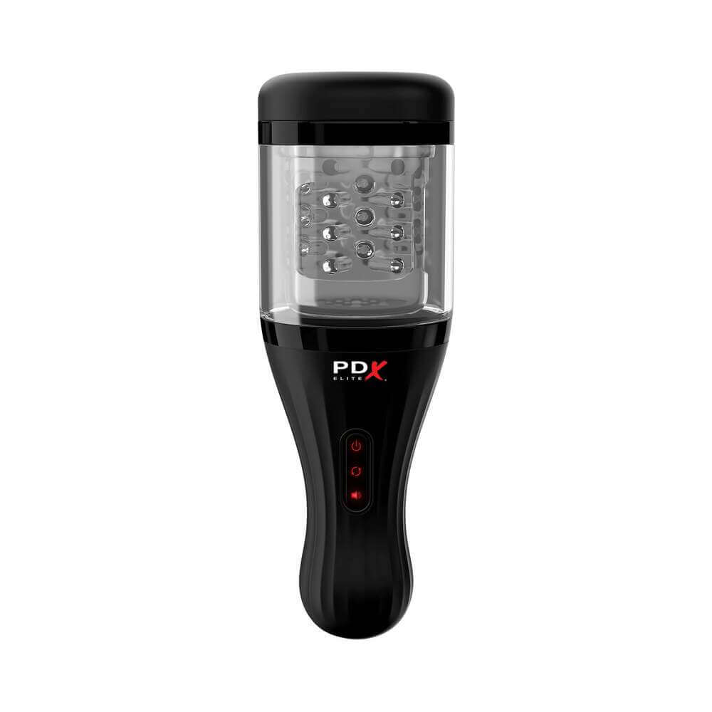 PDX Elite Talk Dirty Rotobator Rechargeable Rotating Masturbator Clear/Black