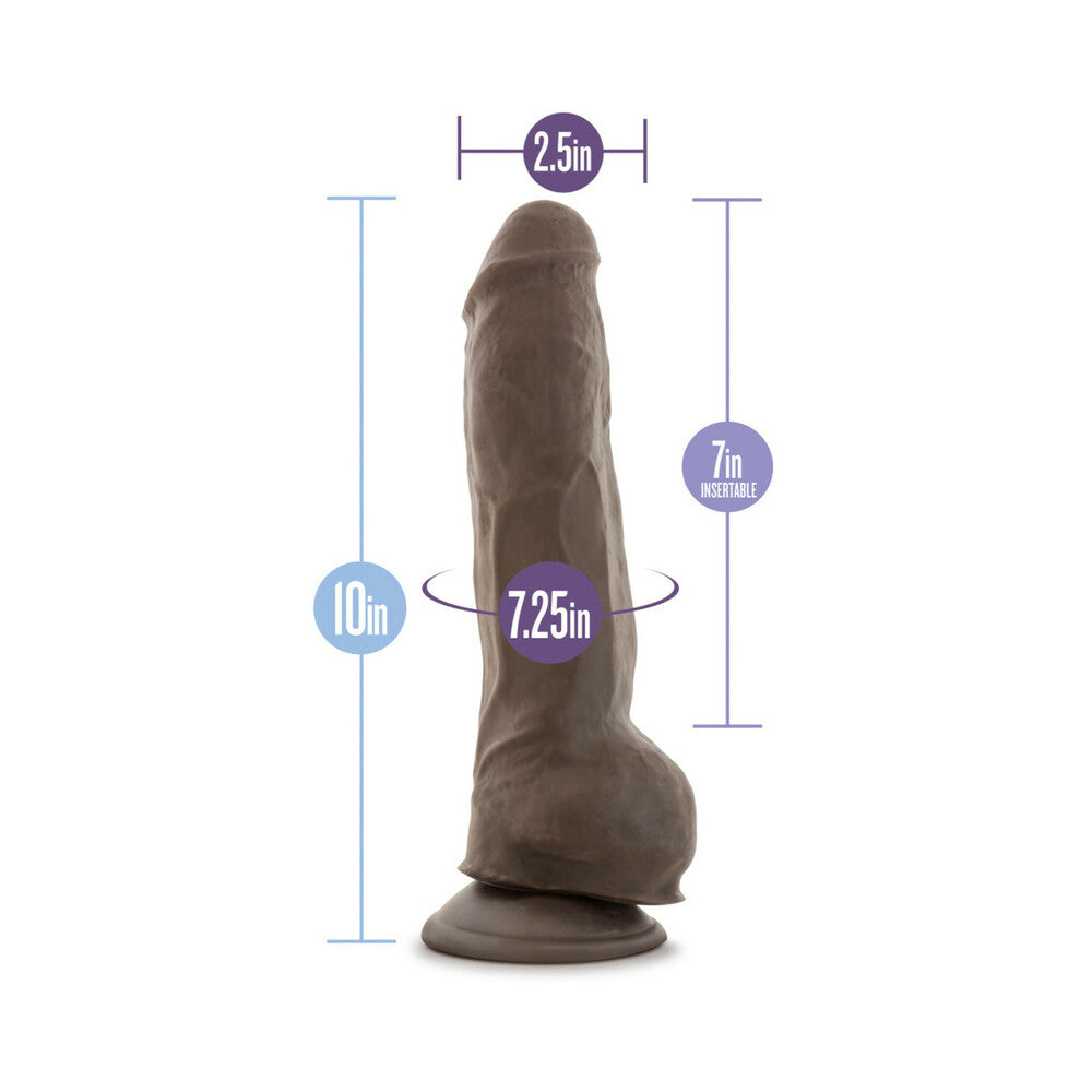 Au Naturel Big Boy 10 inches Posable Dual Density Dildo with Balls Brown