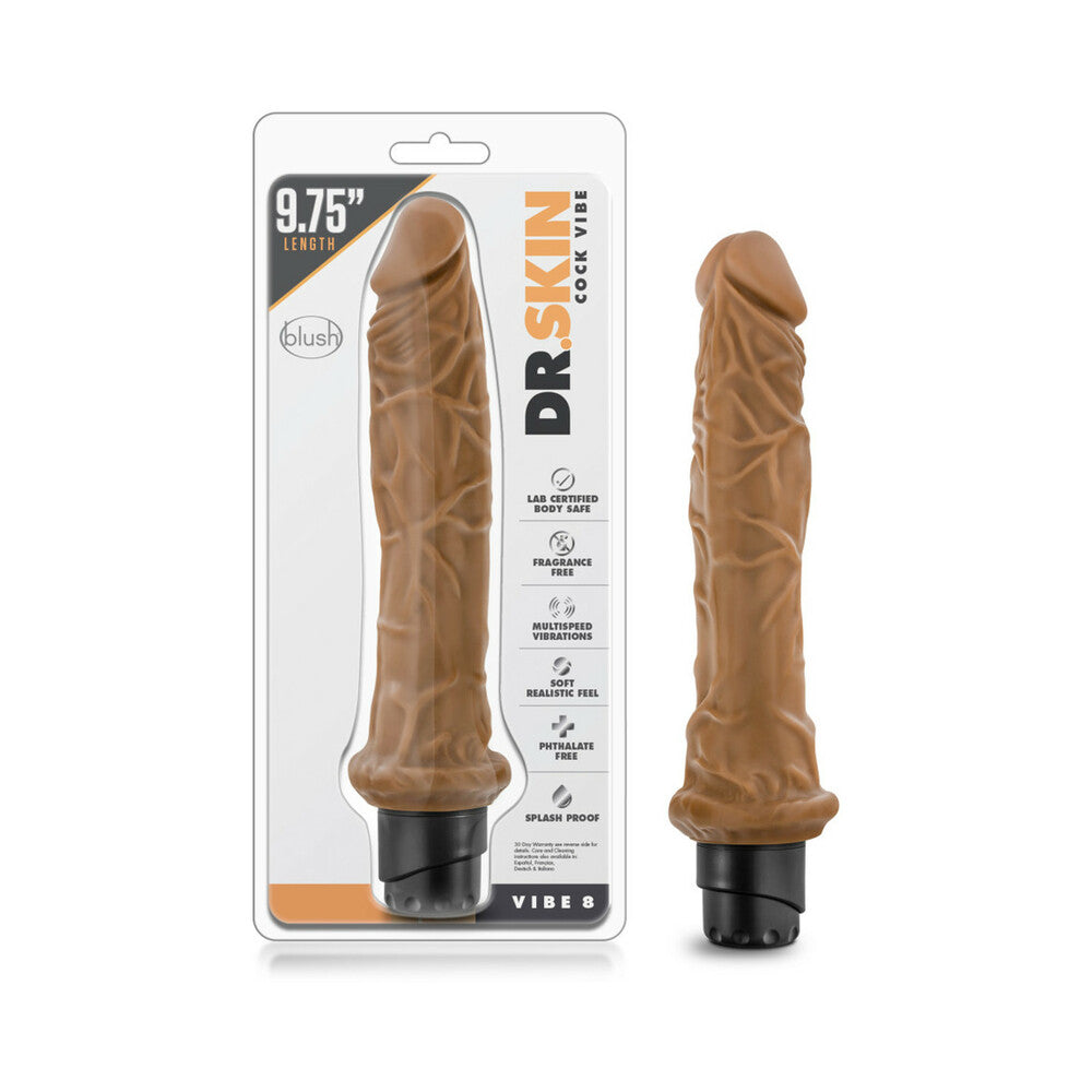 Dr. Skin Vibe 8 Realistic 9.75 inches Vibrating Dildo Tan