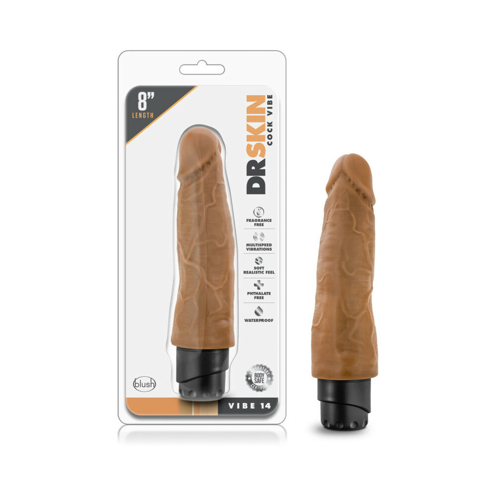 Dr. Skin Vibe 14 Realistic 8 inches Vibrating Dildo Tan
