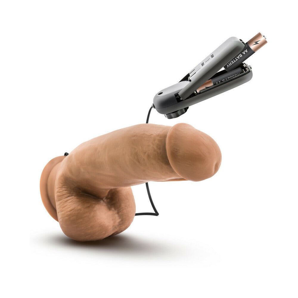 Loverboy MMA Fighter Remote-Controlled 7 inches Vibrating Dildo with Balls Tan
