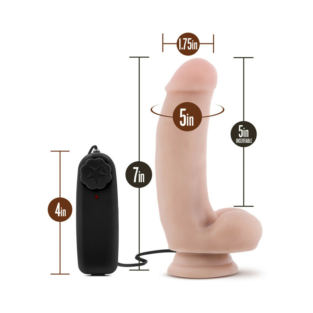 Loverboy The Quarterback 7 inches Vibrating Dildo with Balls Beige