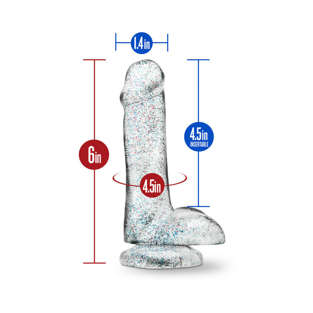 Naturally Yours 6 inches Glitter Cock Realistic Dildo with Balls Sparkling Clear