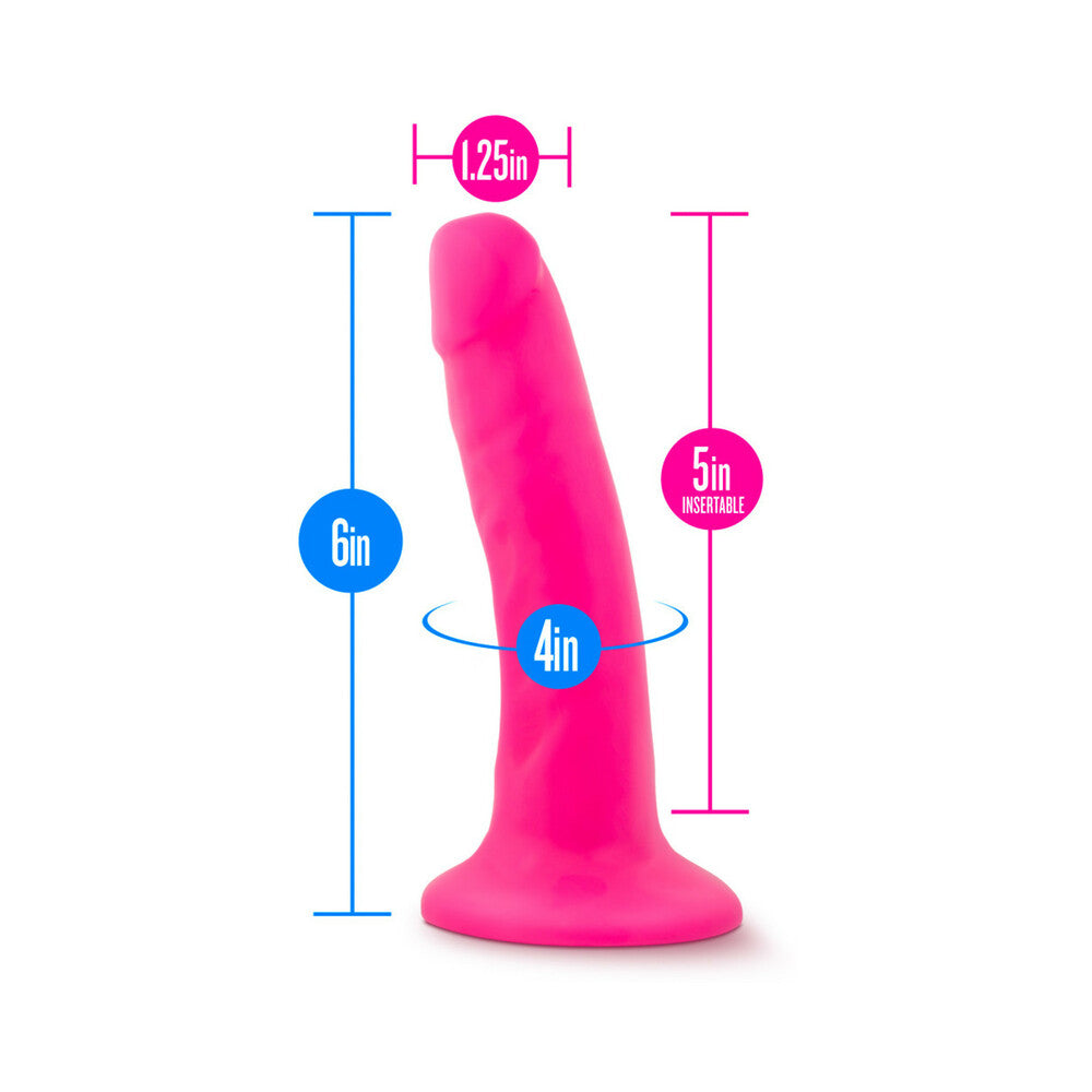 Neo 6 inches Dual Density Dildo Neon Pink